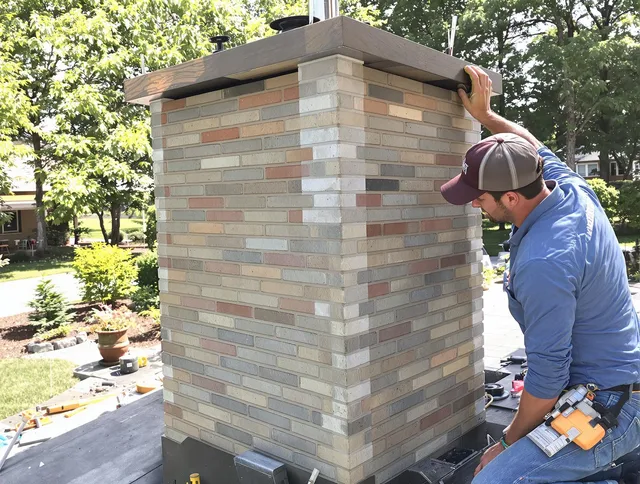 Fontana Chimney Sweep completing a modern chimney remodel in Fontana, CA
