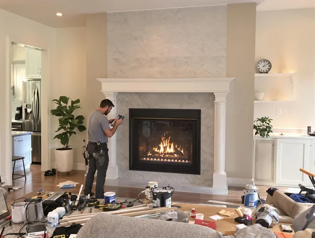 Newly installed fireplace by Fontana Chimney Sweep in Fontana, CA