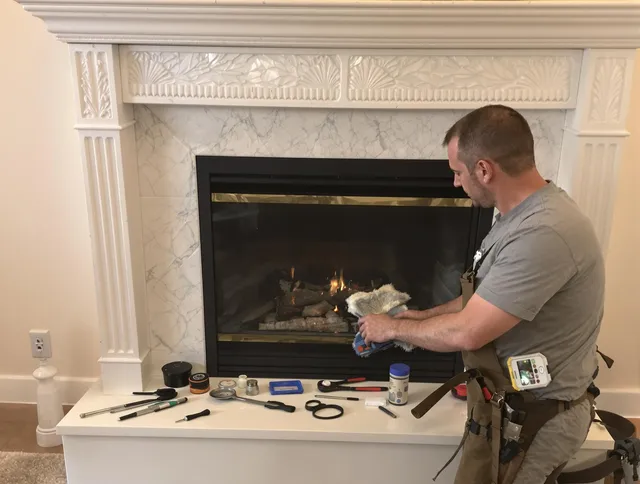 Fontana Chimney Sweep performing fireplace maintenance in Fontana, CA