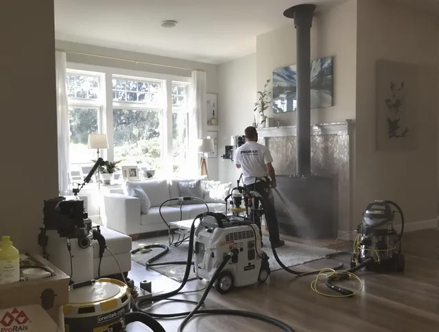 Soot removal service by Fontana Chimney Sweep for a fireplace in Fontana, CA